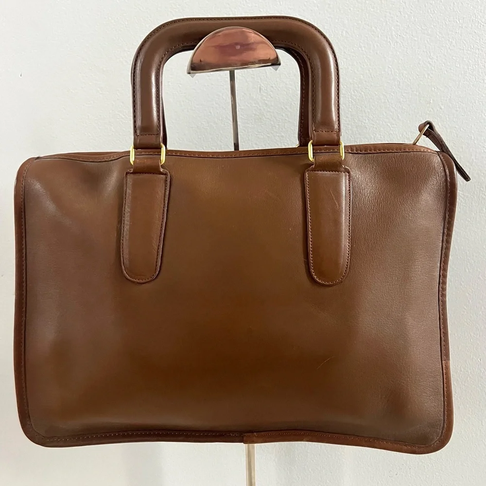 Coach Vintage Slim Satchel Leather Handbag Bonnie Cashin 1970s 1980s Made in NYC